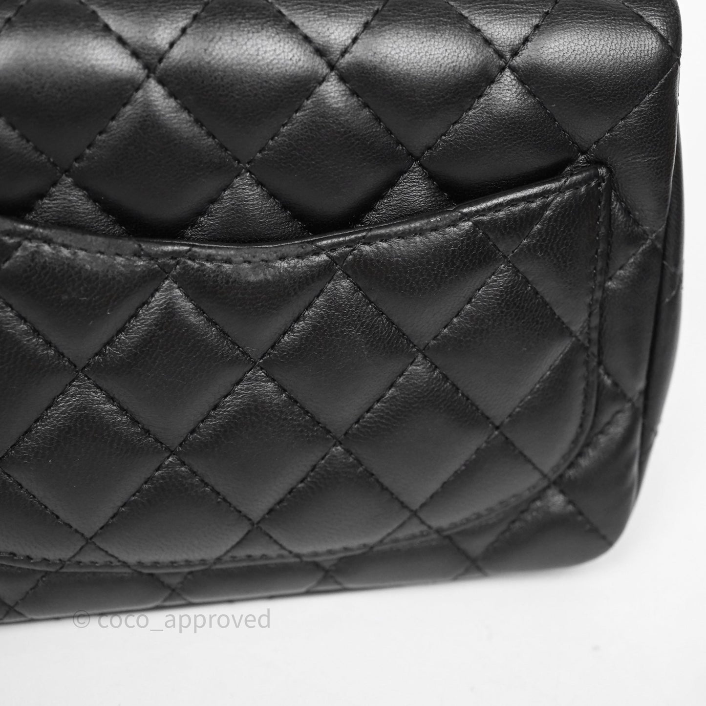 Chanel Mini Square Quilted Black Lambskin Gold Hardware
