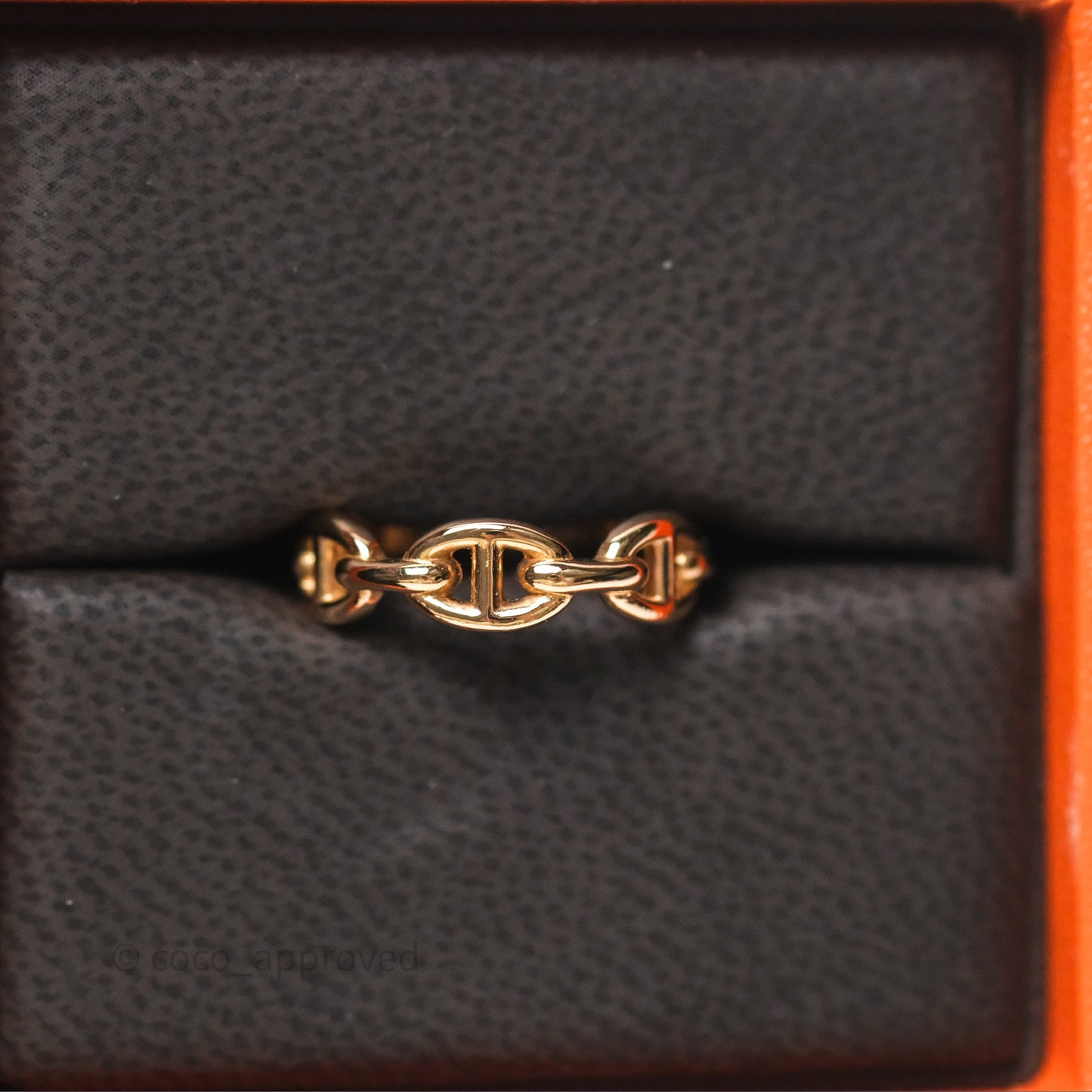 Hermès Chaine d'Ancre Enchainee Band Ring PM Rose Gold 55