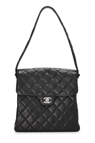 Chanel,  Black Quilted Lambskin Double Sided Tall, Black