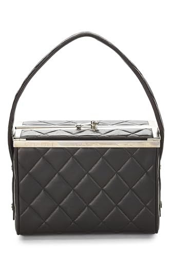 Chanel,  Black Quilted Lambskin Box Vanity Small, Brown