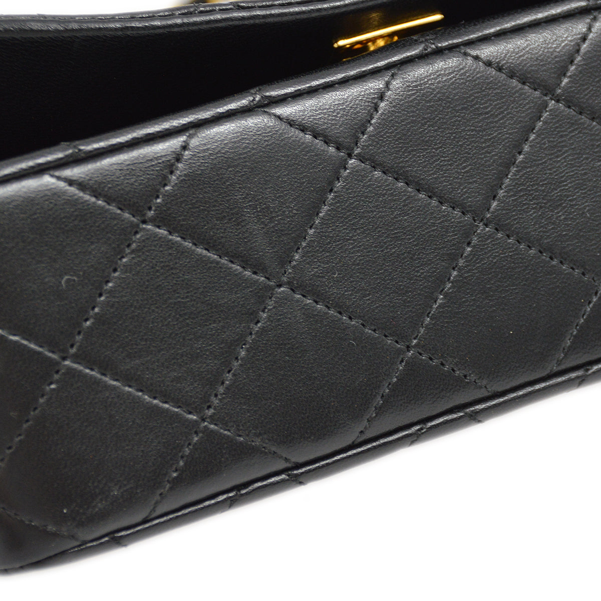 Luxury Chanel Black Lambskin Turnlock Mini Full Flap Shoulder Bag