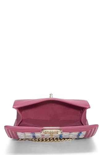 Chanel,  Pink & Multicolored Tweed Boy Bag Medium, Pink