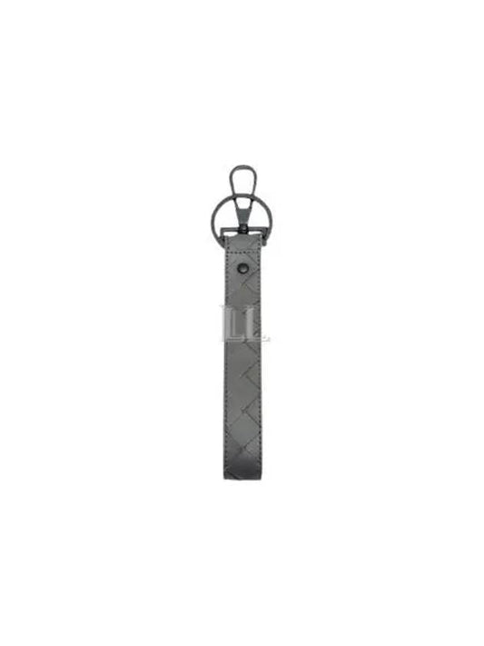 Luxury Bottega Veneta Intrecciato Key Holder Grey