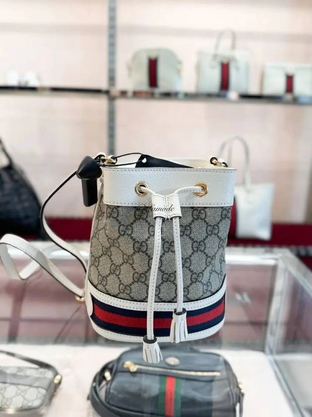 Luxury Gucci Trending 2025 Ophidia GG Small Bucket Bag Beige