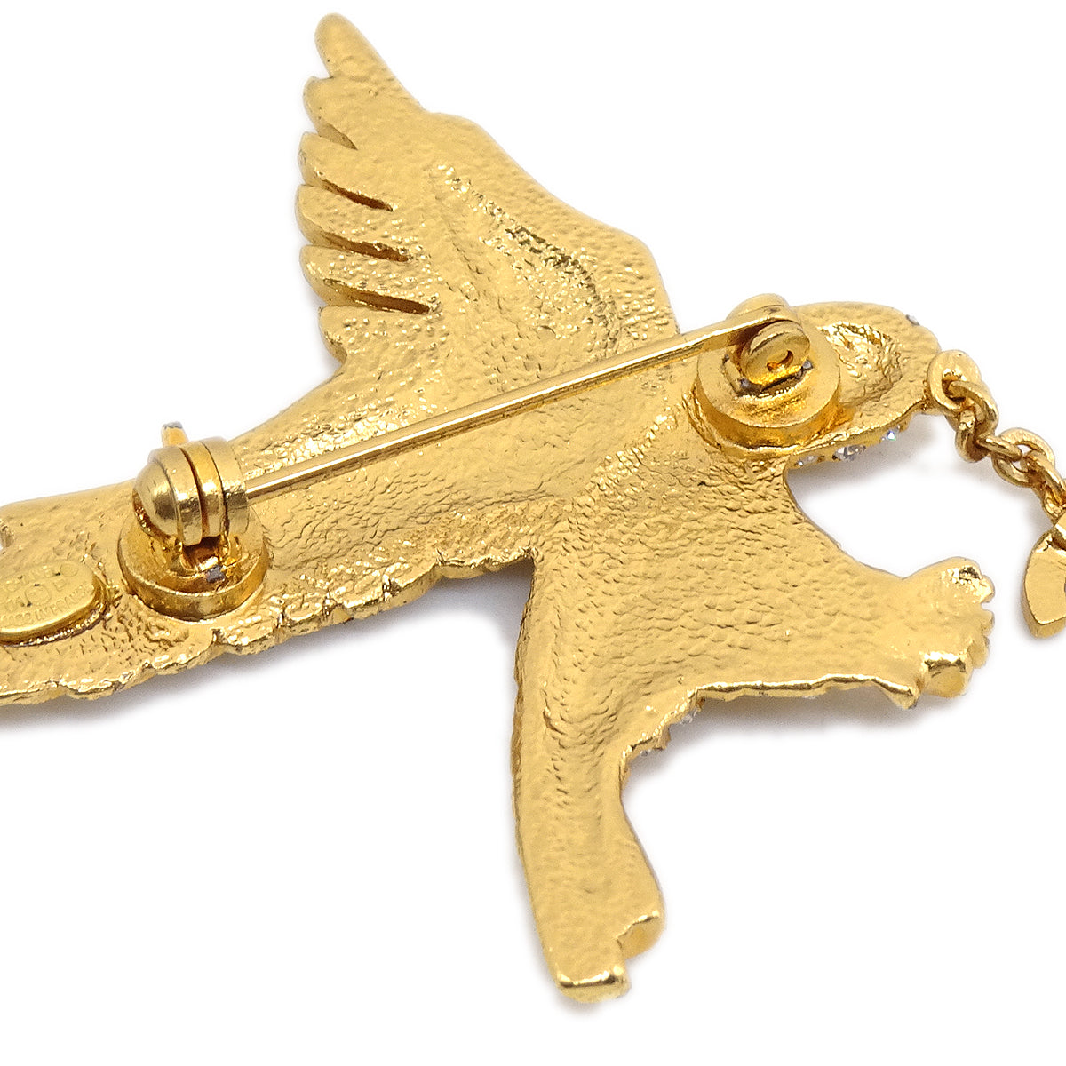 Luxury Chanel 2001 Eagle Crystal Brooch Pin