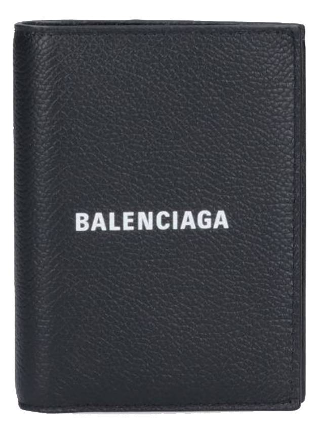 Luxury Balenciaga Cash Vertical Half Wallet Black