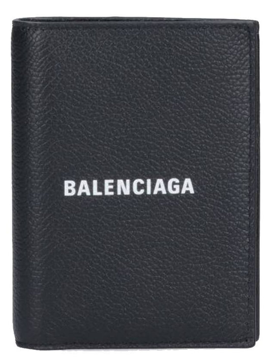 Luxury Balenciaga Cash Vertical Half Wallet Black