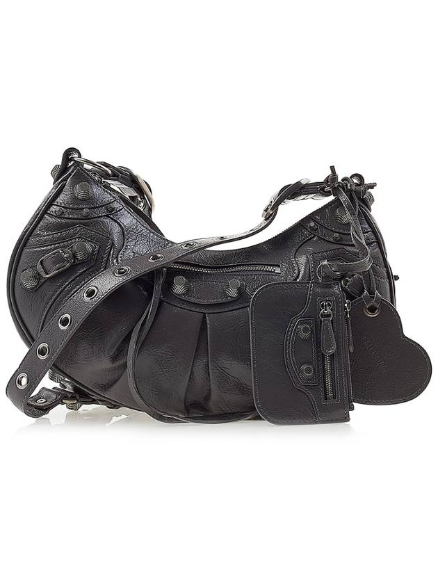 Luxury Balenciaga Le Cagole Small Leather Shoulder Bag Grey