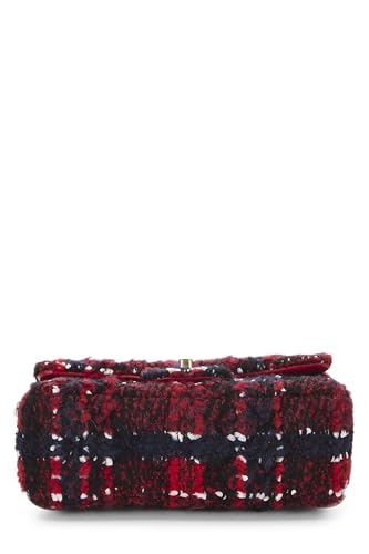 Chanel,  Red Quilted Tweed Rectangular Flap Mini, Red