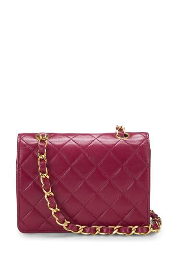 Chanel,  Pink Quilted Lambskin Half Flap Micro, Pink
