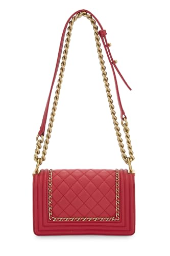 Chanel,  Pink Lambskin Chain Around Boy Bag Small, Pink