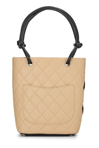 Chanel,  Beige Quilted Calfskin Cambon Ligne Tote Mini, Beige
