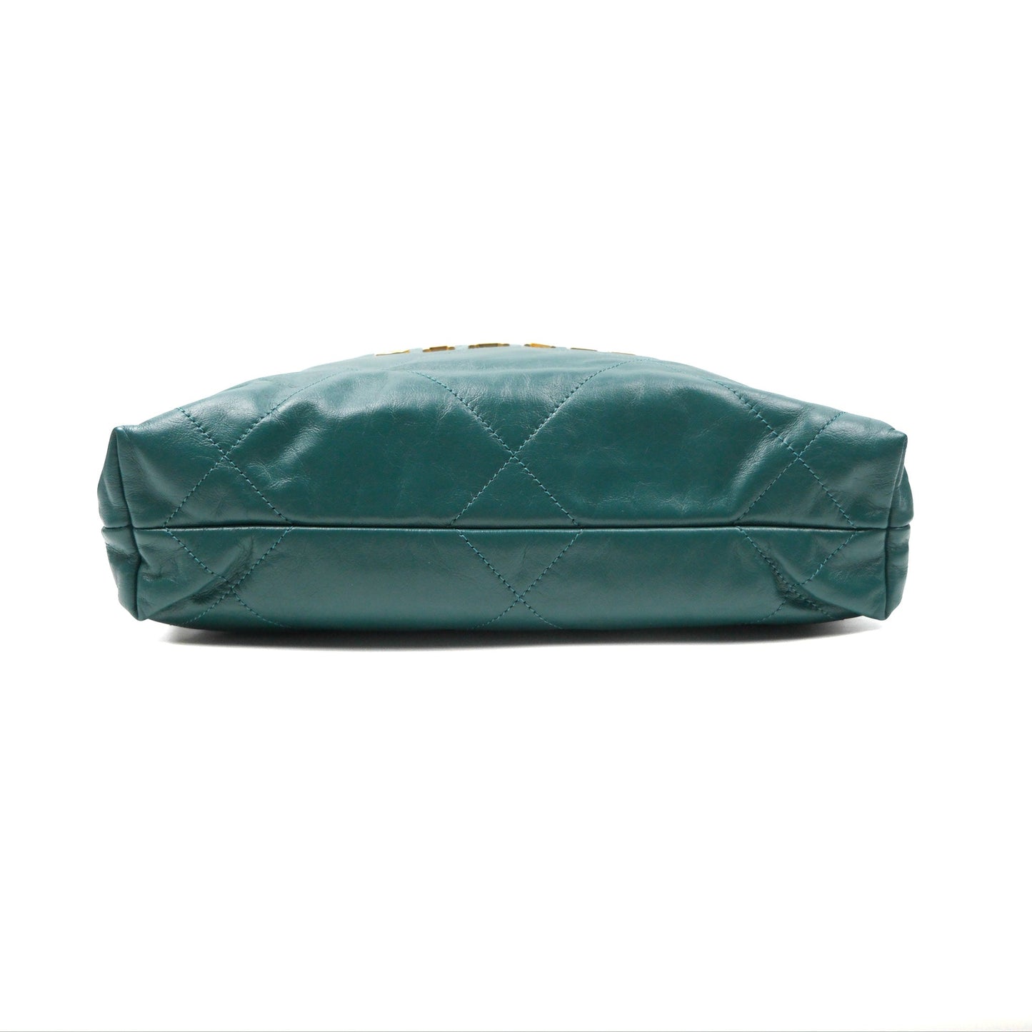 Chanel 22 Small Quilted Backpack Green Shiny Calfskin