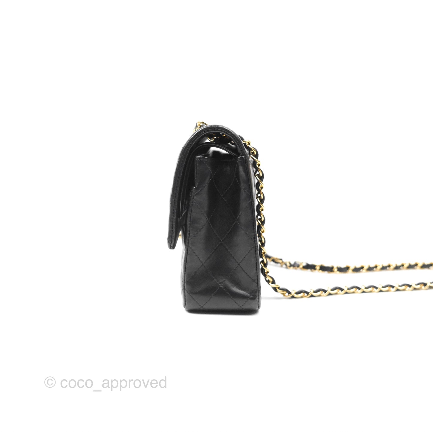 Chanel Classic M/L Medium Flap Quilted Black Lambskin Gold Hardware