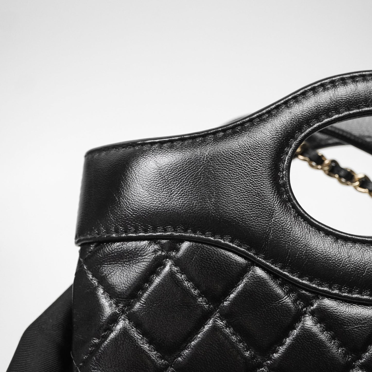 Chanel 31 Mini Black Shiny Calfskin Gold Hardware