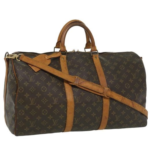 LOUIS VUITTON Monogram Keepall Bandouliere 50 Boston Bag M41416 LV 32123