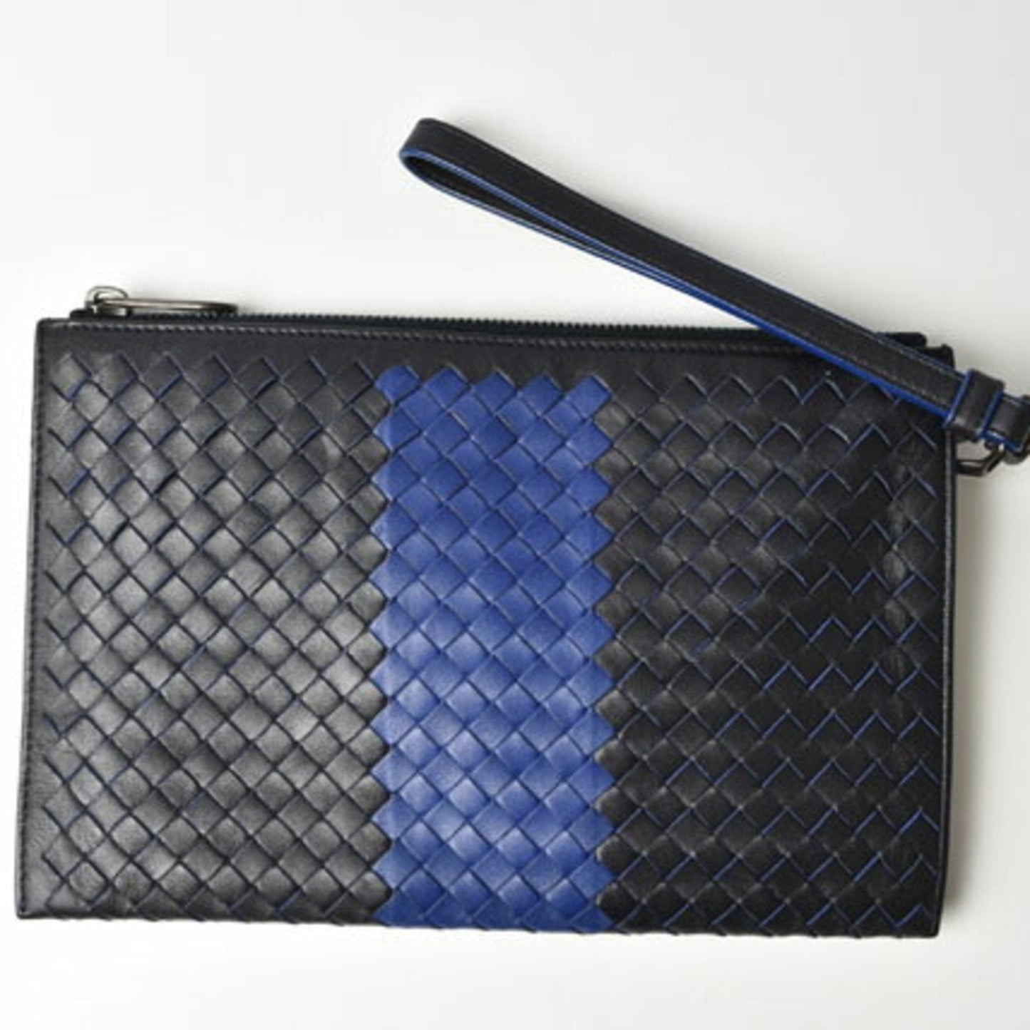 Luxury Bottega Veneta Intrecciato  blue Intrecciato Clutch Bag Document Case ()