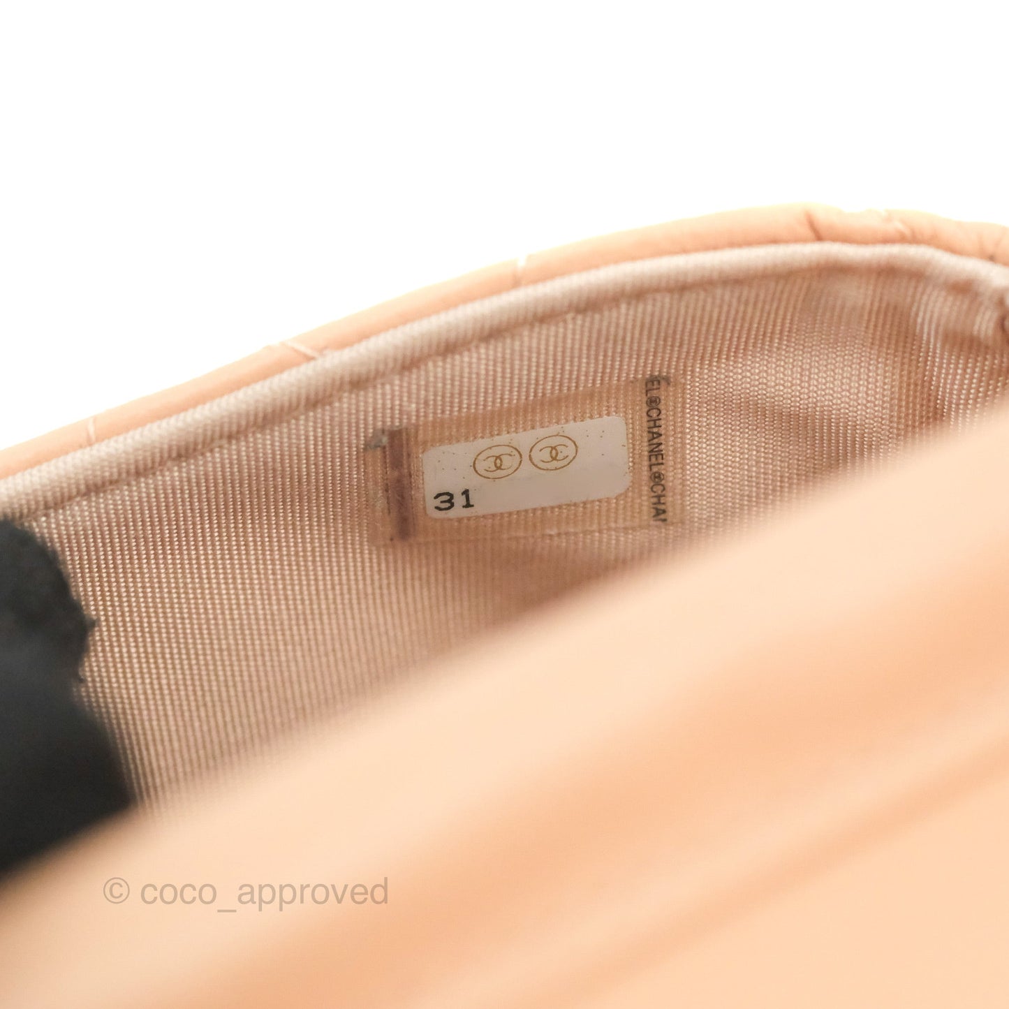 Chanel Clutch with Chain Beige Pink Calfskin Aged Gold Hardware
