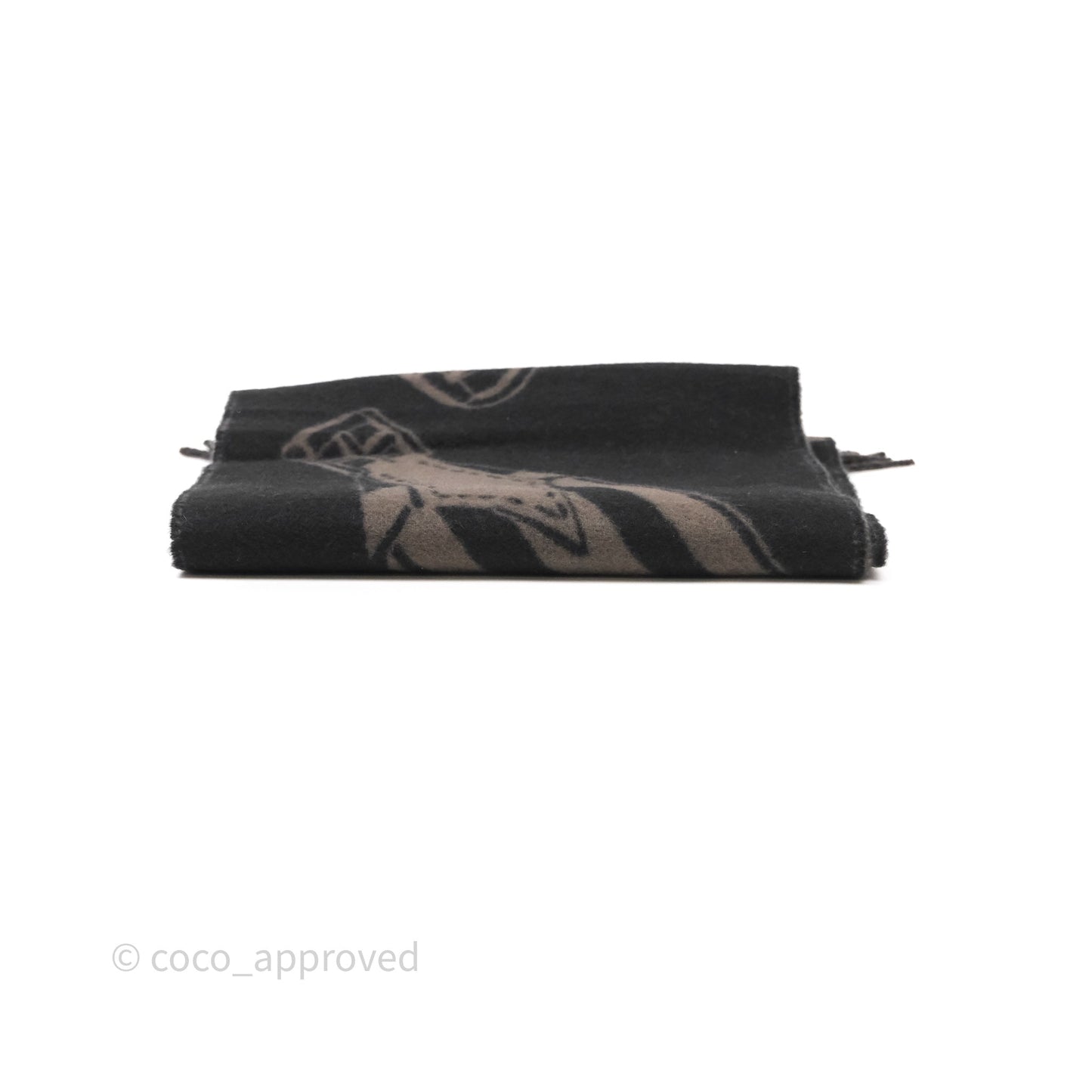 Hermes Sangles En Zig Zag Scarf Noir / Basalte