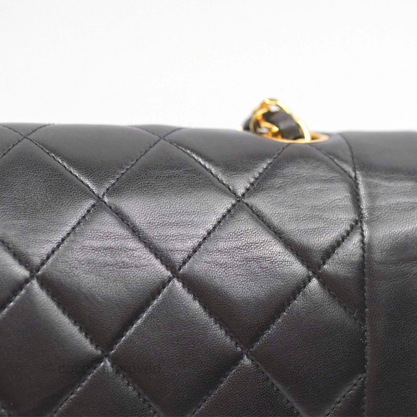 Chanel Vintage Medium Classic Diana Bag Quilted Black Lambskin 24K Gold Hardware