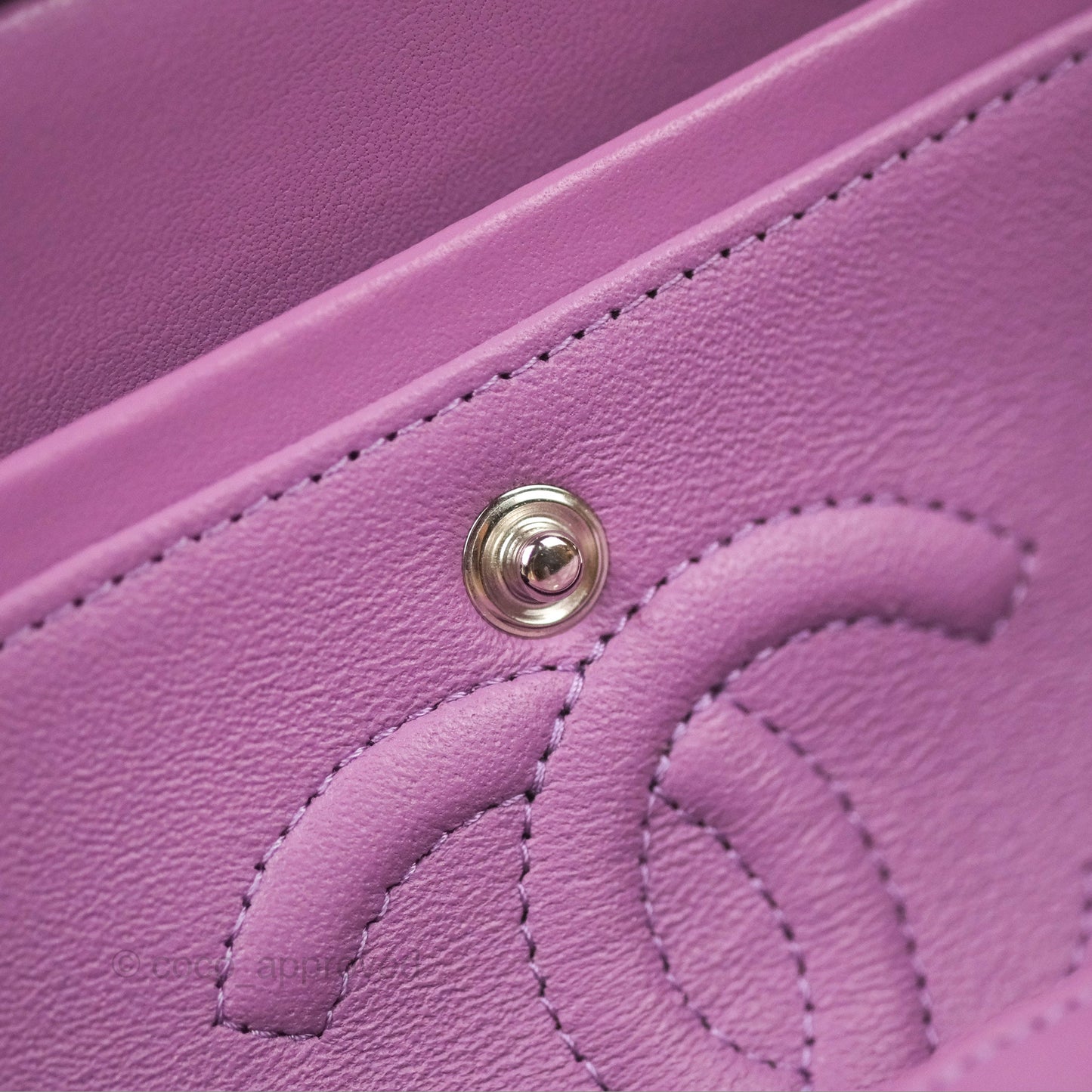 Chanel Small Classic Quilted Flap Purple Lambskin Silver Hardware