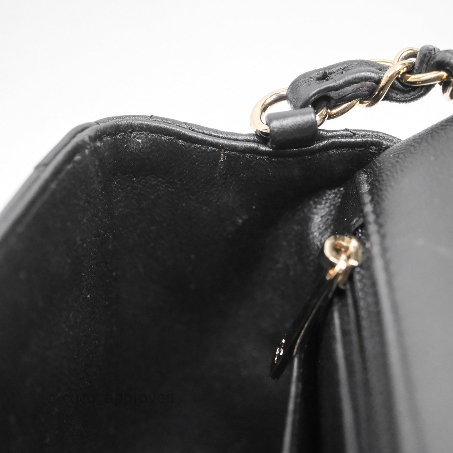 Chanel Mini Rectangular Flap Quilted Black Lambskin Gold Hardware