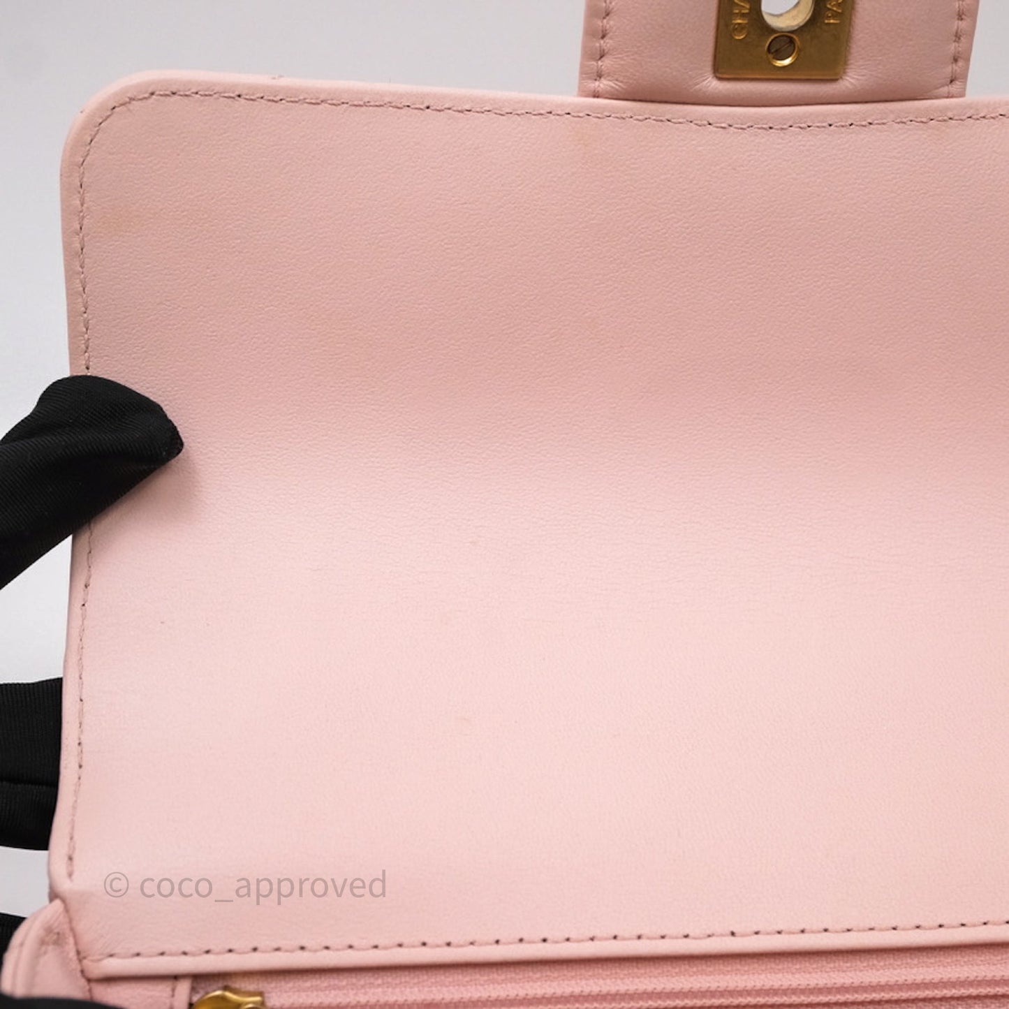 Chanel Top Handle Mini Rectangular Flap Bag Pink Lambskin Aged Gold Hardware