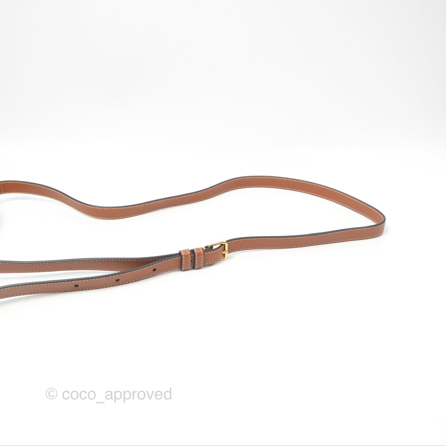 Celine Round Purse on Strap Triomphe Canvas White Tan