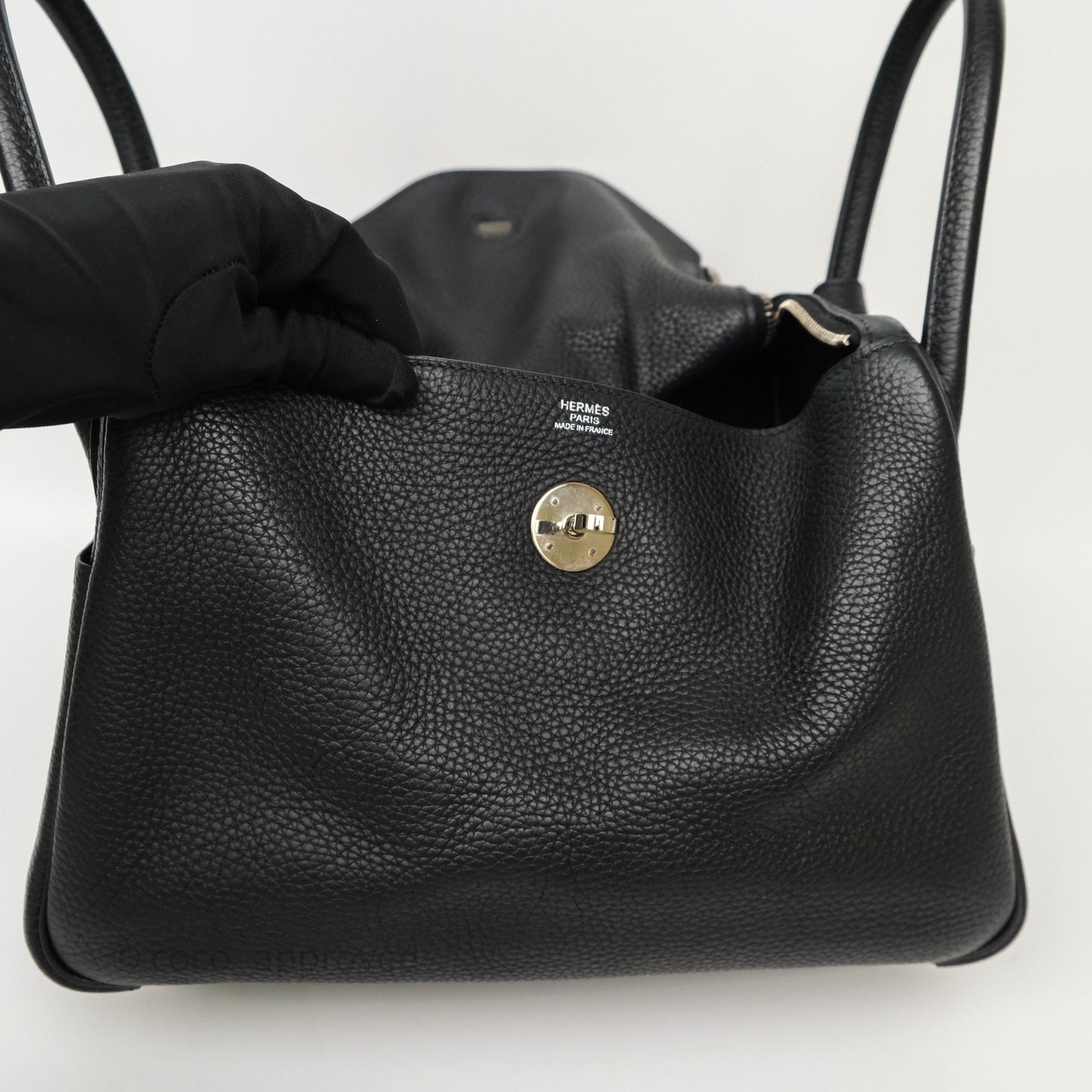 Hermès Lindy 30 Black Clemence Palladium Hardware