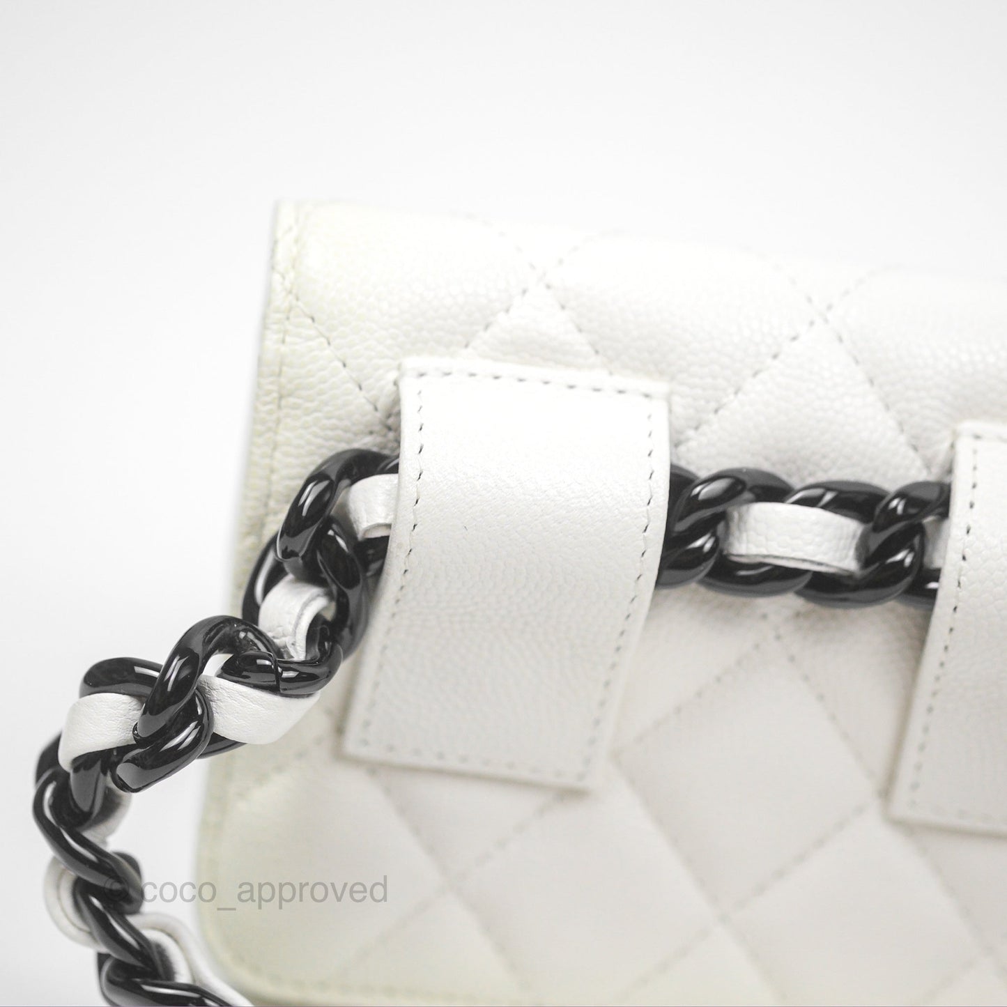 Chanel My Everything Belt Flap Card Holder White Caviar Incognito Hardware