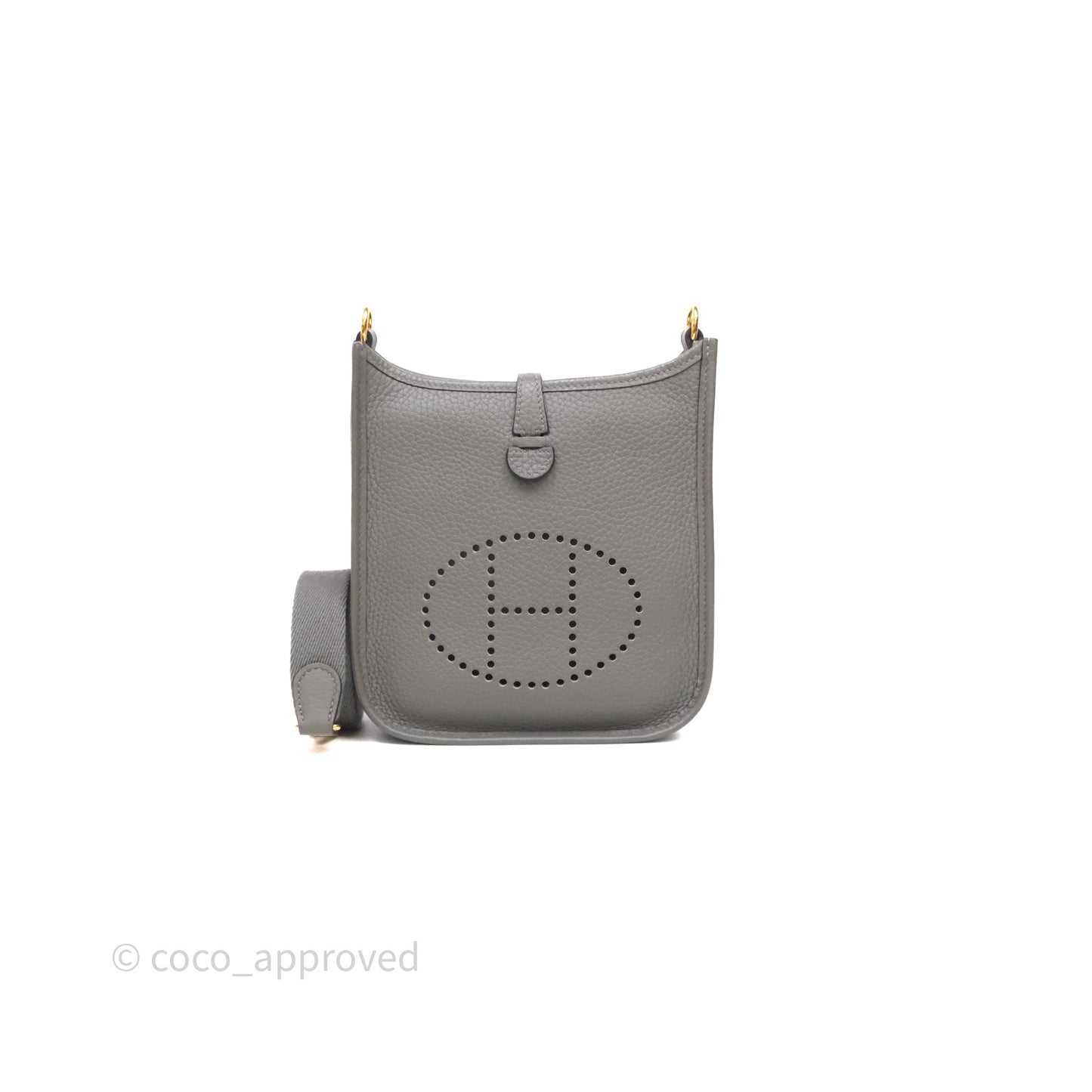 Hermès Mini Evelyne 16 Gris Meyer 0L Clemence Gold Hardware