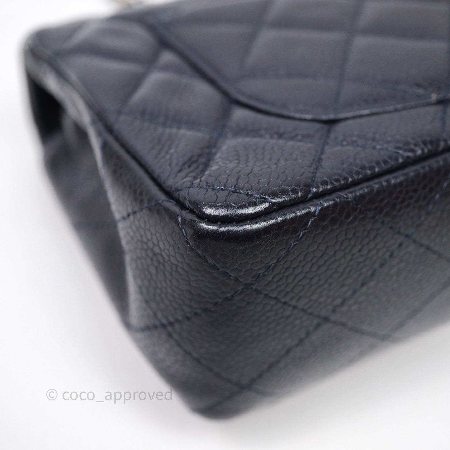 Chanel Mini Rectangular Quilted Dark Navy Caviar Silver Hardware