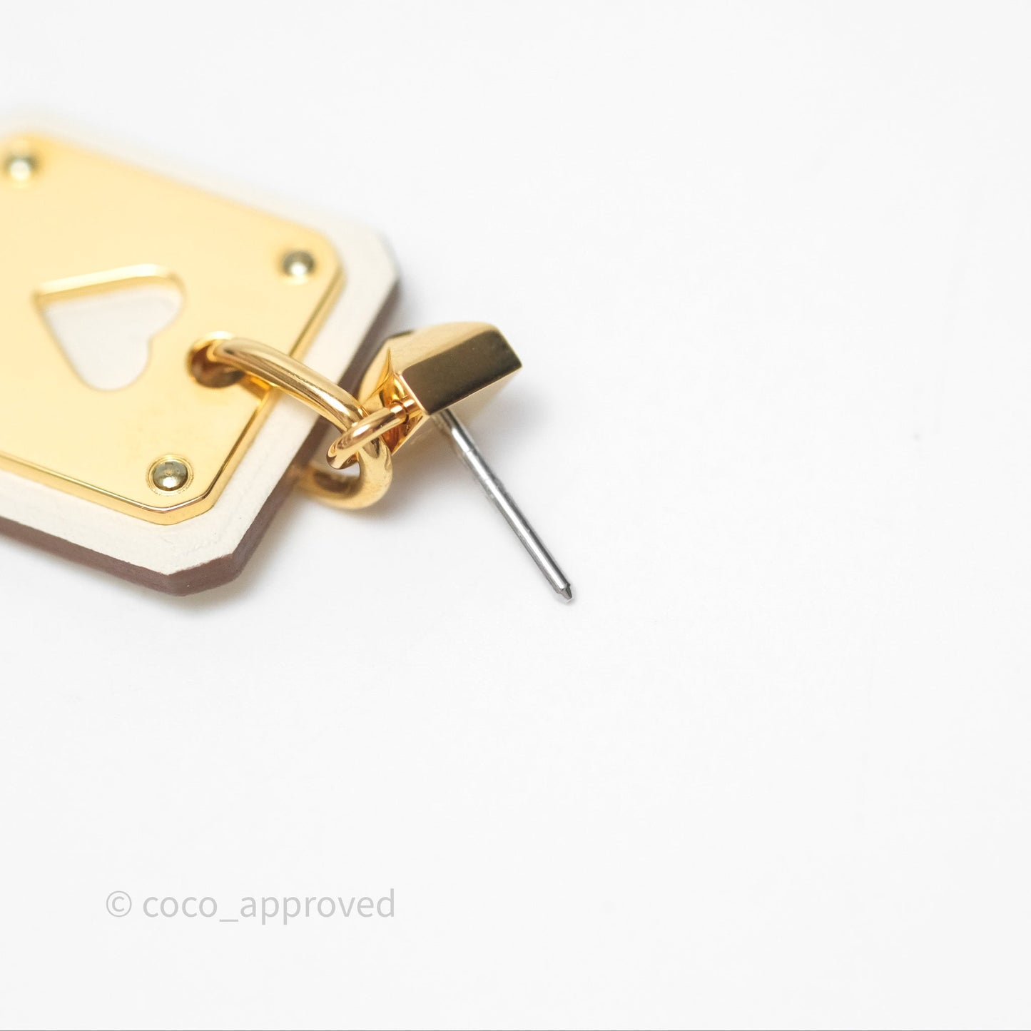 Hermès As De Coeur Drop Earrings Nata Swift Gold Hardware