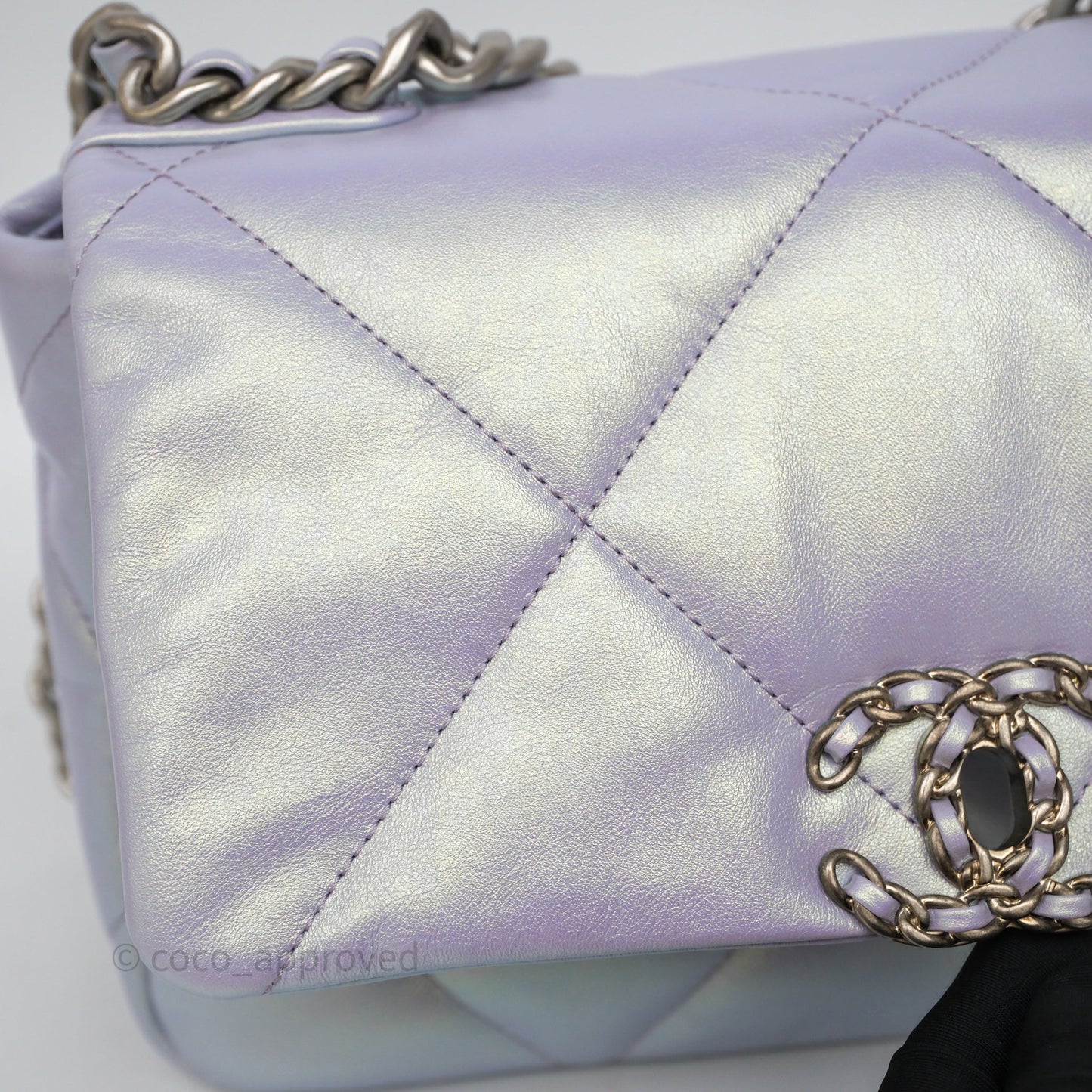 Chanel 19 Small Iridescent Purple Mixed Hardware