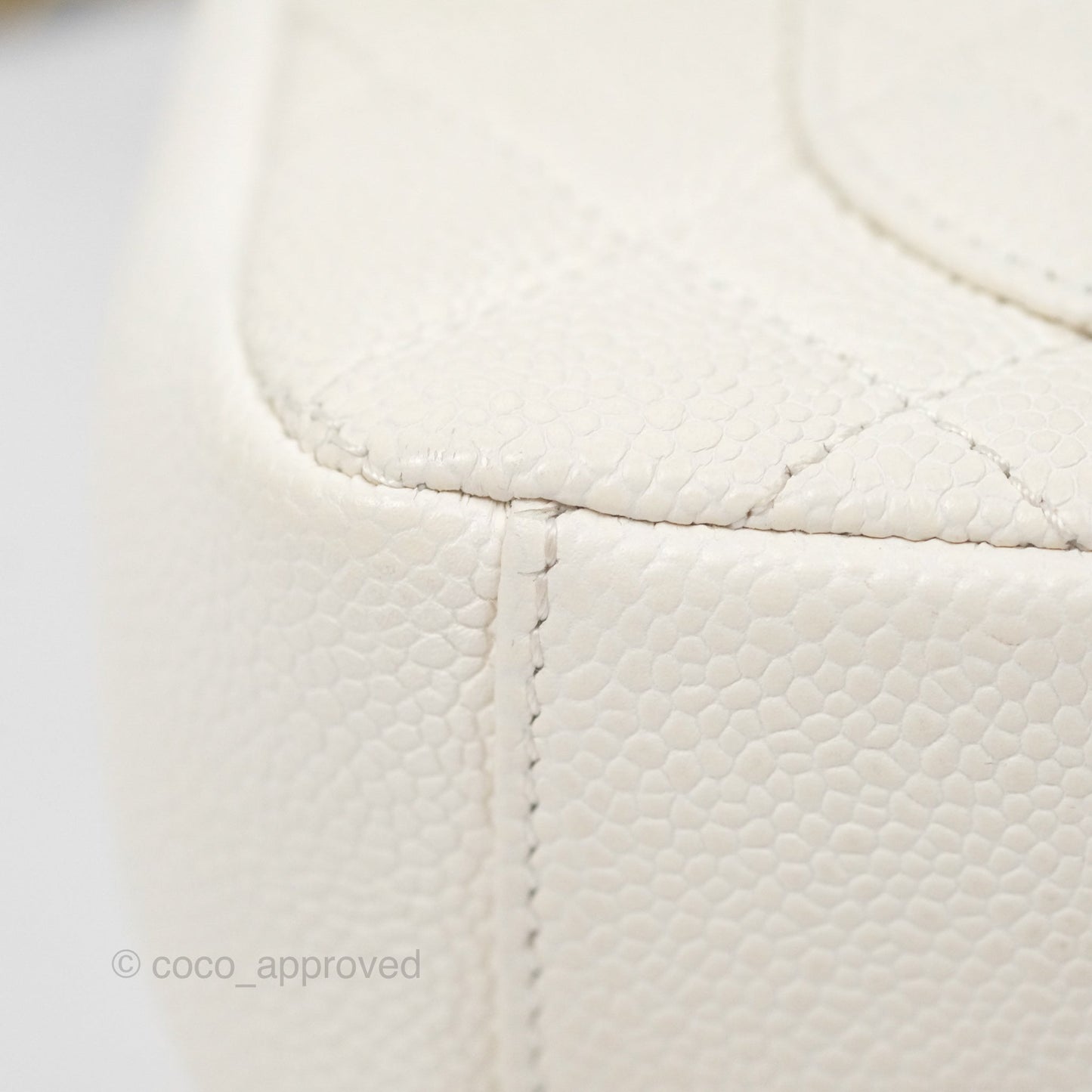 Chanel Small CC Filigree Flap Quilted Ivory Caviar