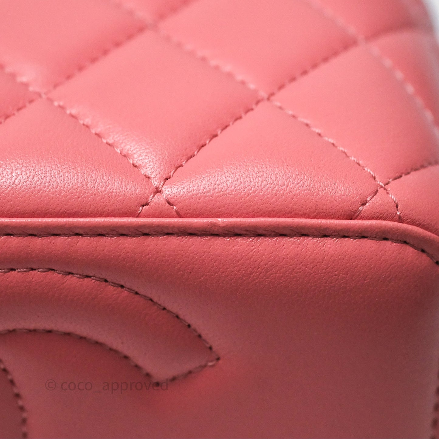 Chanel Vanity Rectangular Top Handle Pink Lambskin Gold Hardware