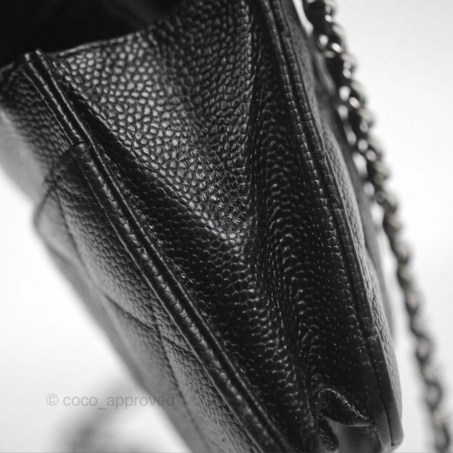 Chanel Quilted Classic WOC Black Caviar Silver Hardware