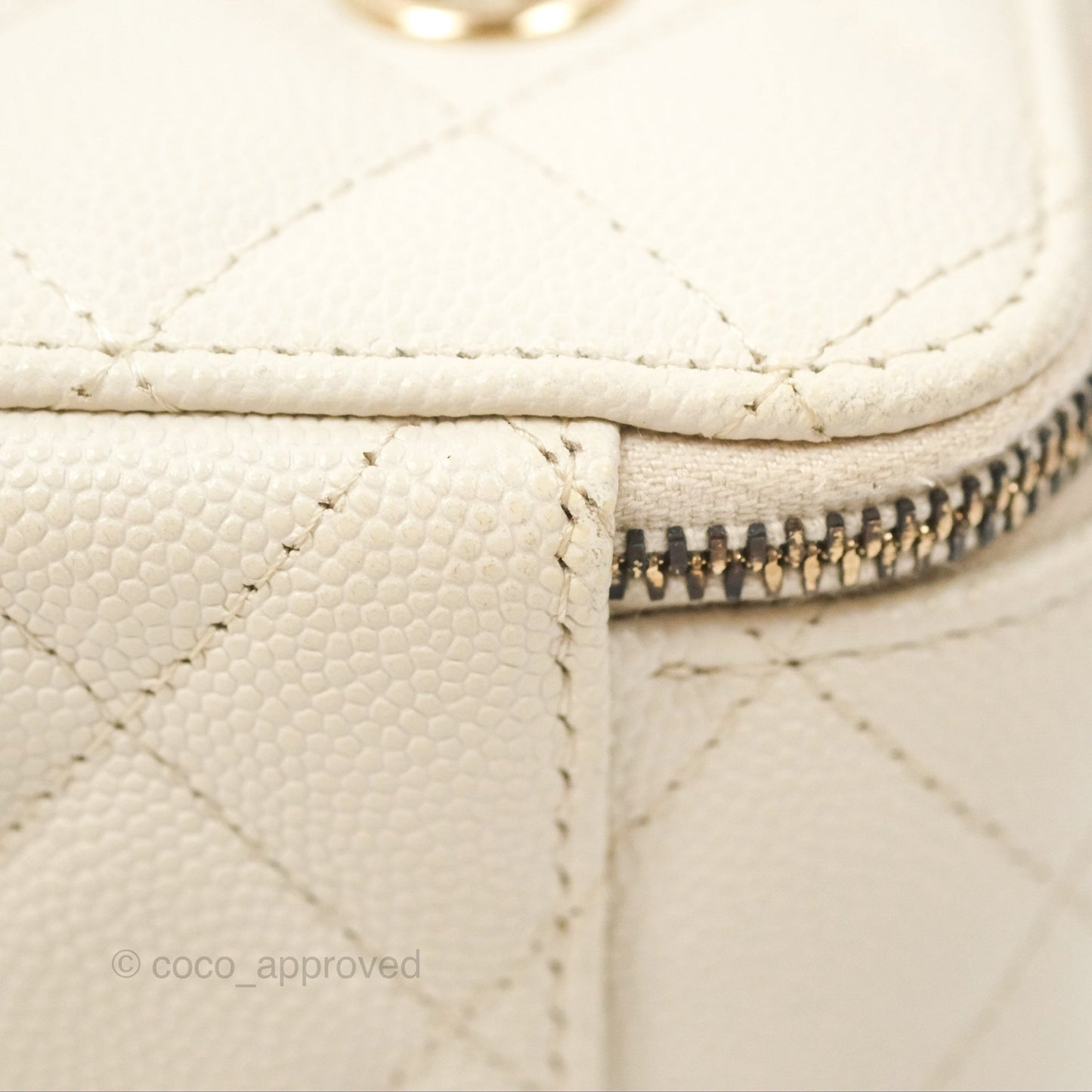 Chanel Classic Vanity With Chain Ivory Caviar Gold Hardware