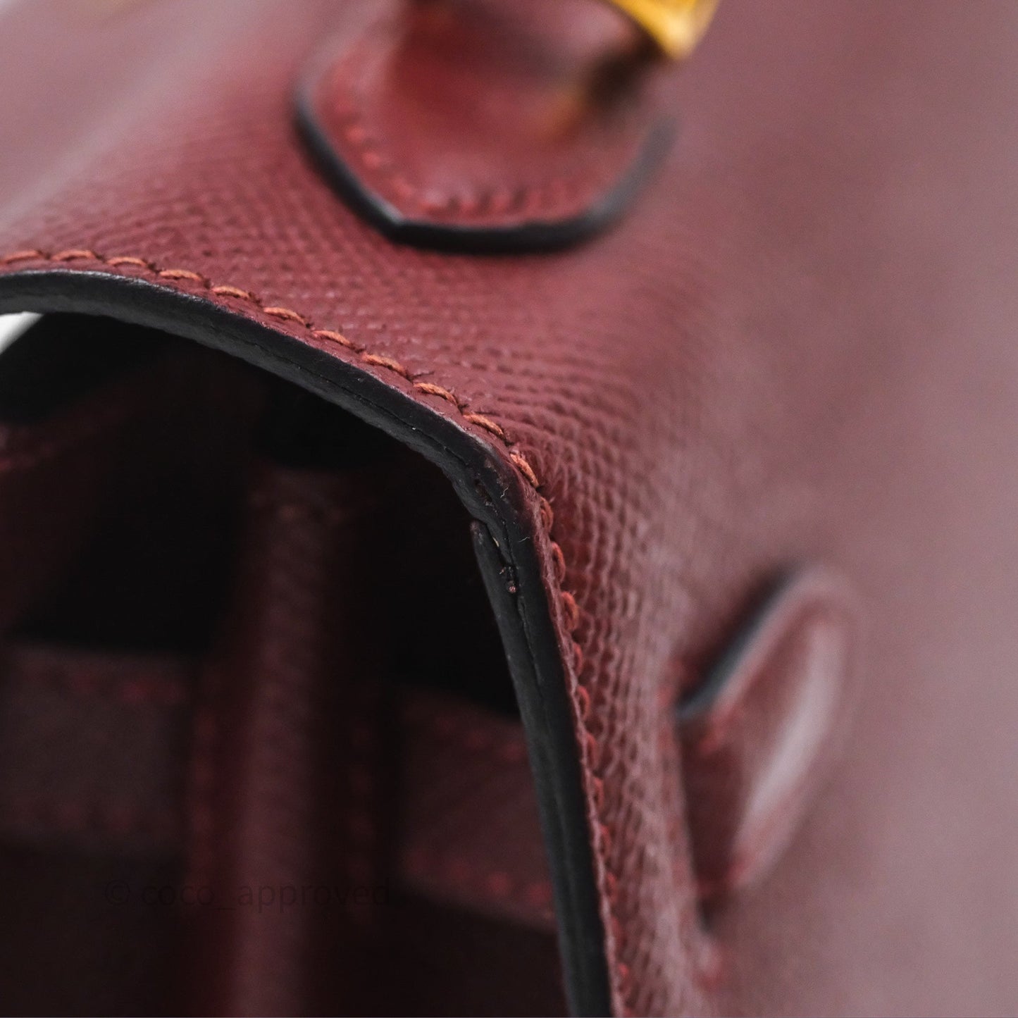 Hermès Sellier Kelly 25 Rouge H Epsom Gold Hardware