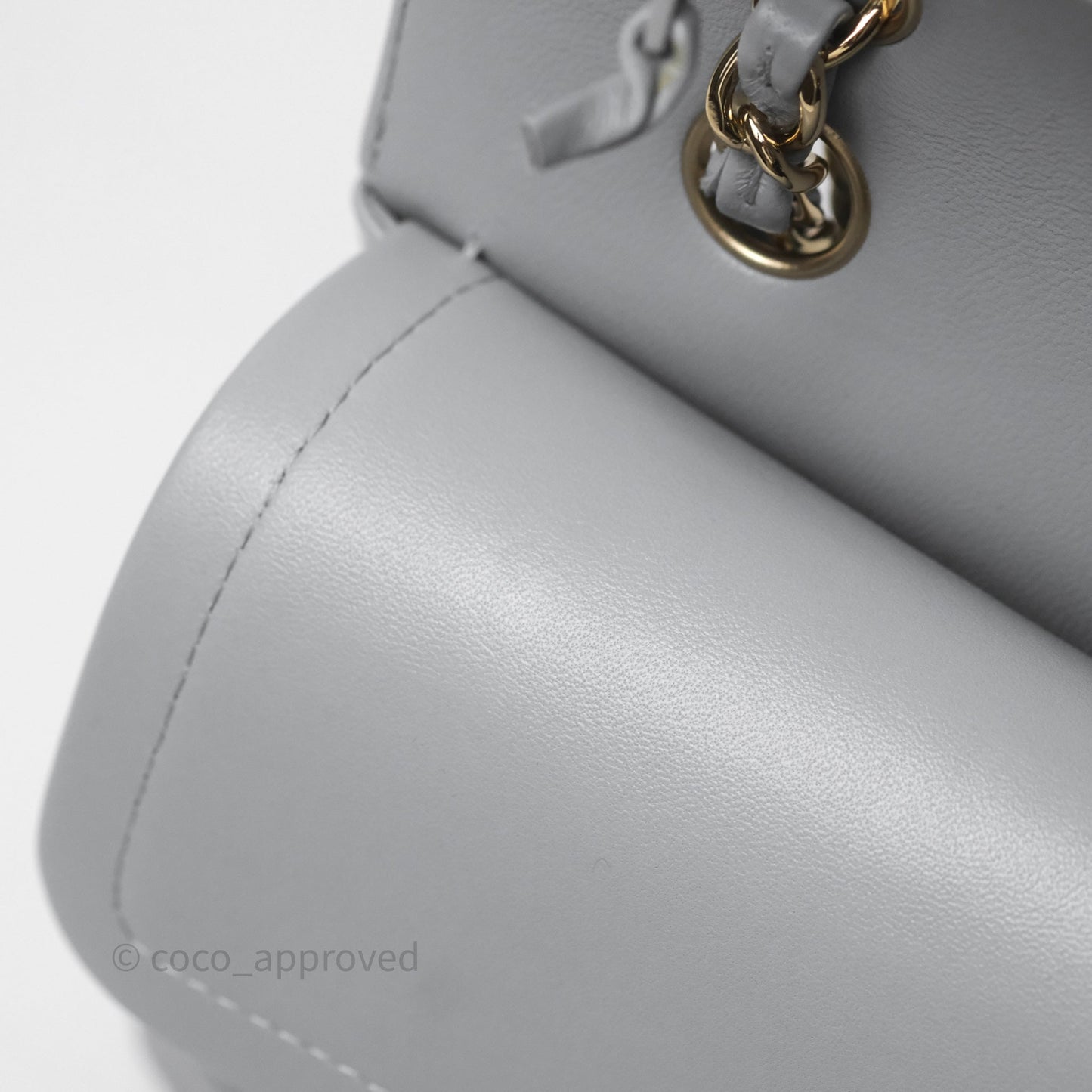 Chanel Classic Small Flap Chevron Grey Lambskin Gold Hardware