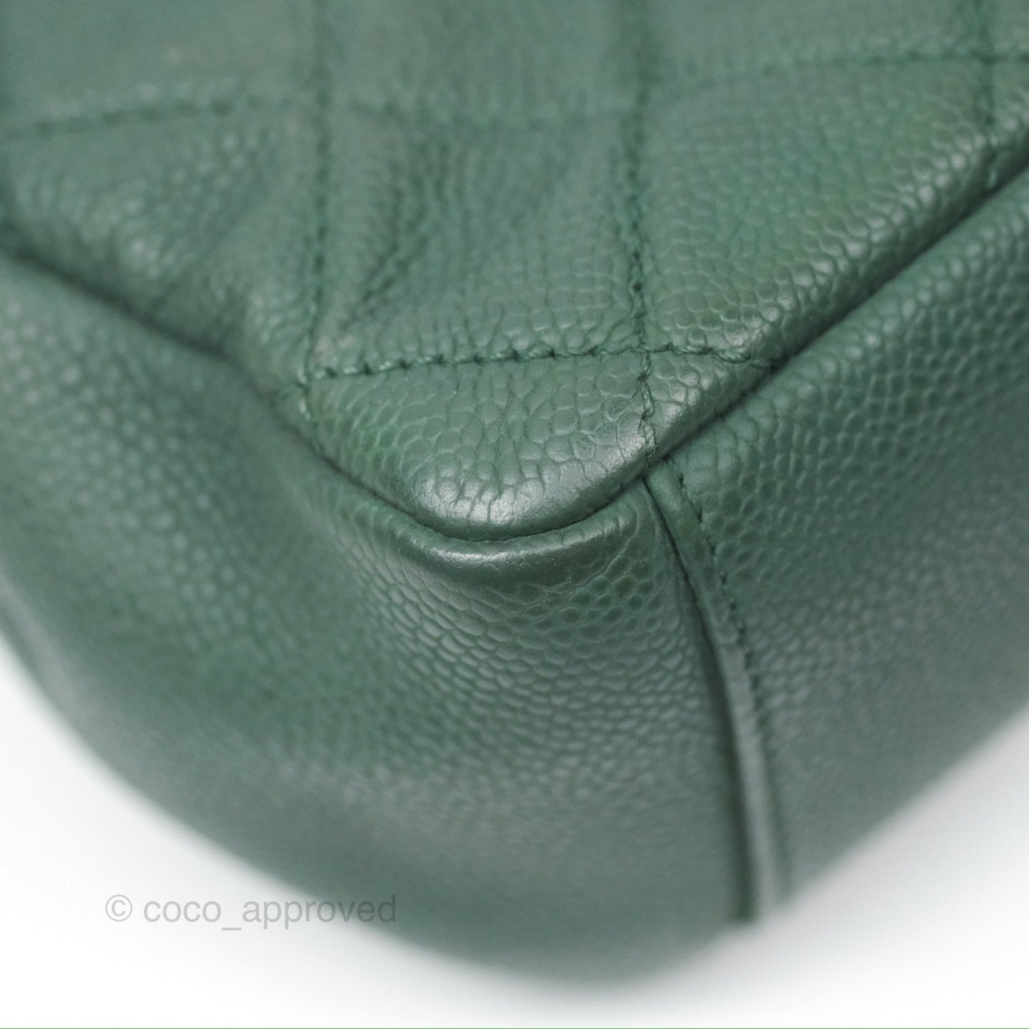Chanel Globe Trotter Flap Bag Dark Green Caviar Aged Gold Hardware