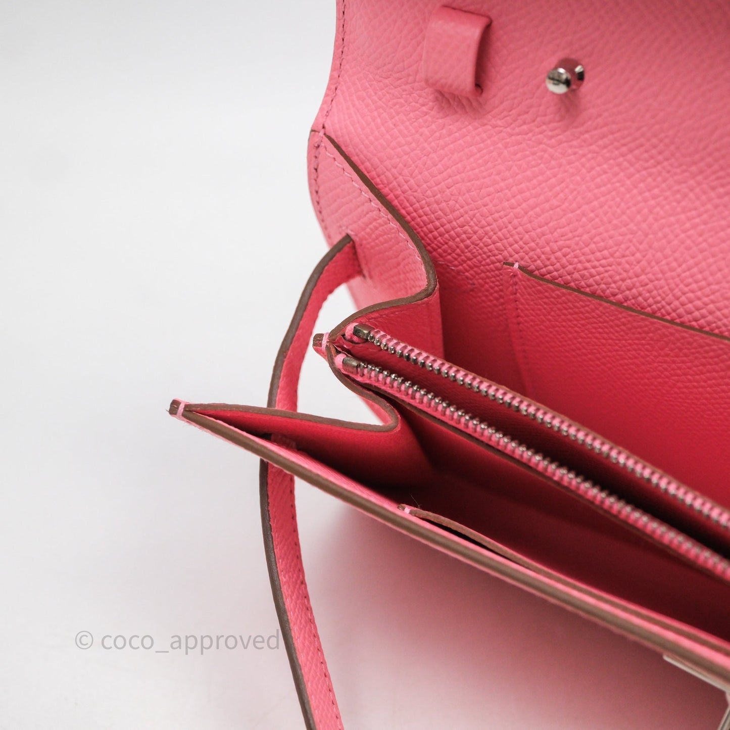 Hermès Kelly To Go Wallet Rose Confetti Epsom Palladium Hardware