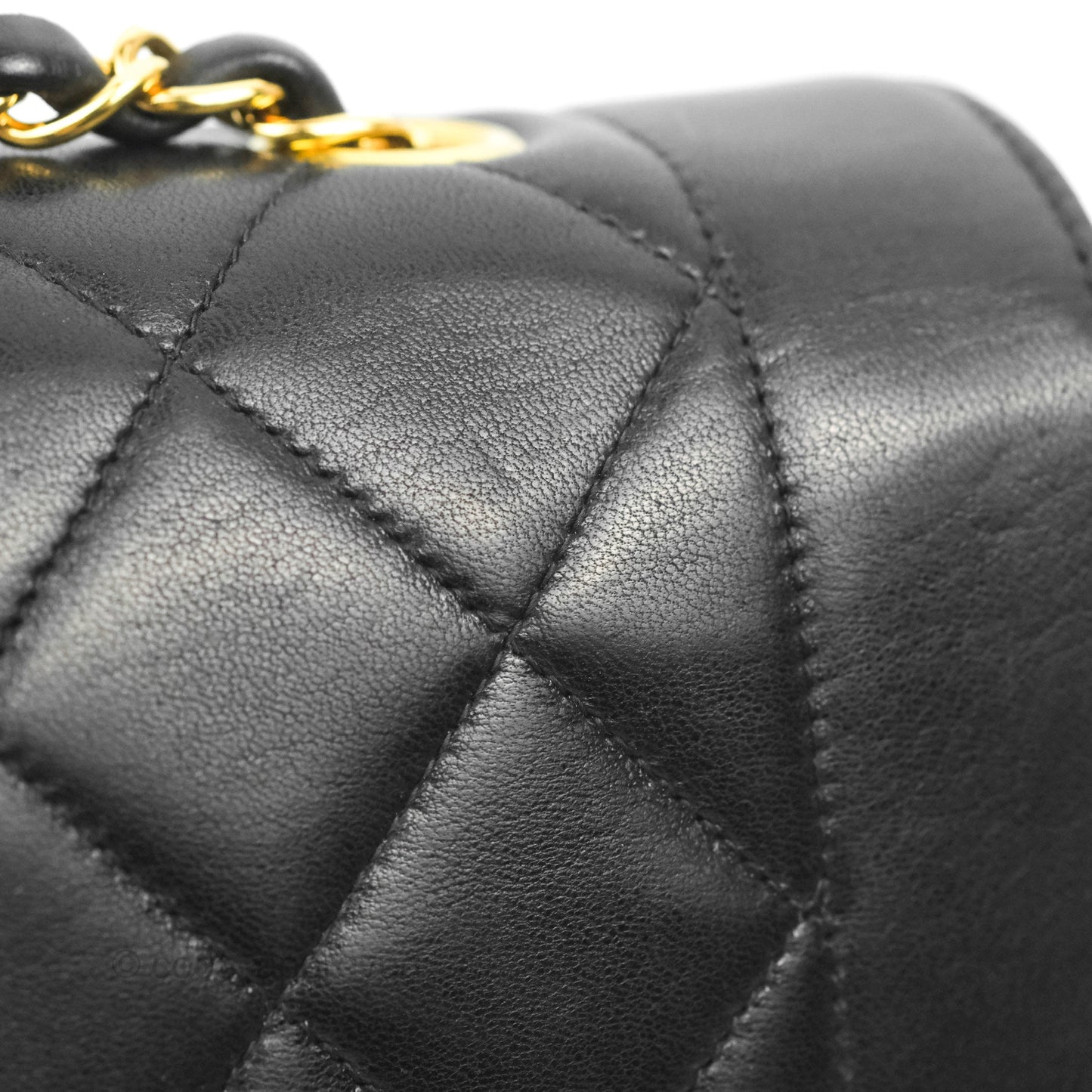 Chanel Small Vintage Quilted Classic Diana Flap Bag Black Lambskin 24K Gold Hardware