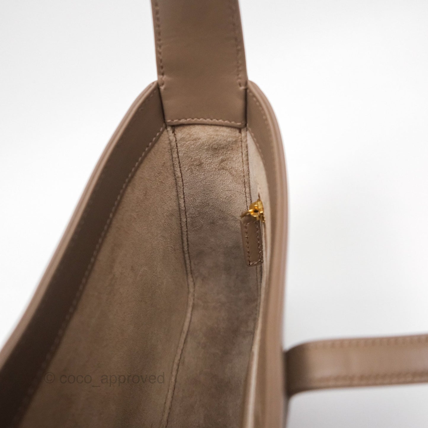 Saint Laurent Le 5 À 7 Taupe Calfskin Bronze Brass Hardware