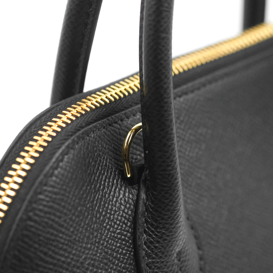 Hermès Bolide 1923 25 Black Epsom Gold Hardware