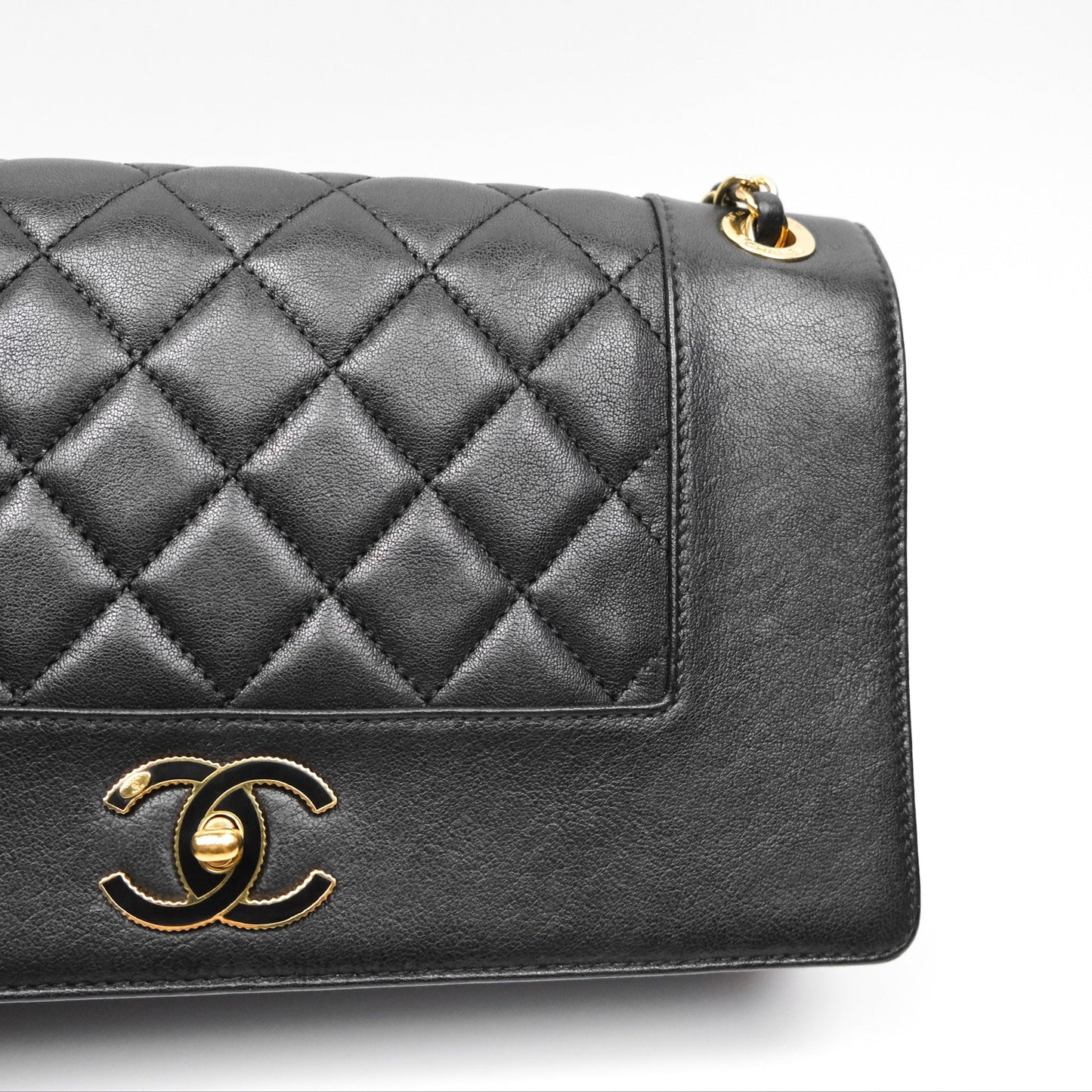 Chanel Mademoiselle Flap Bag Black Calfskin Gold Hardware