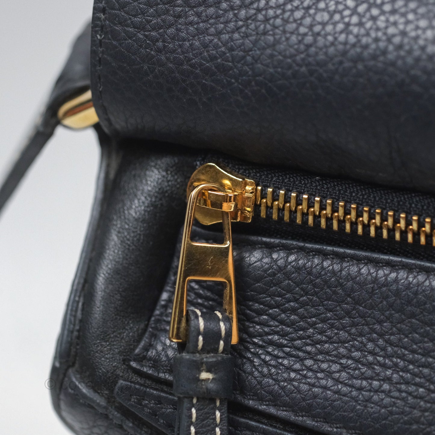 Loewe Medium Puzzle Bag Navy Calfskin Gold Hardware