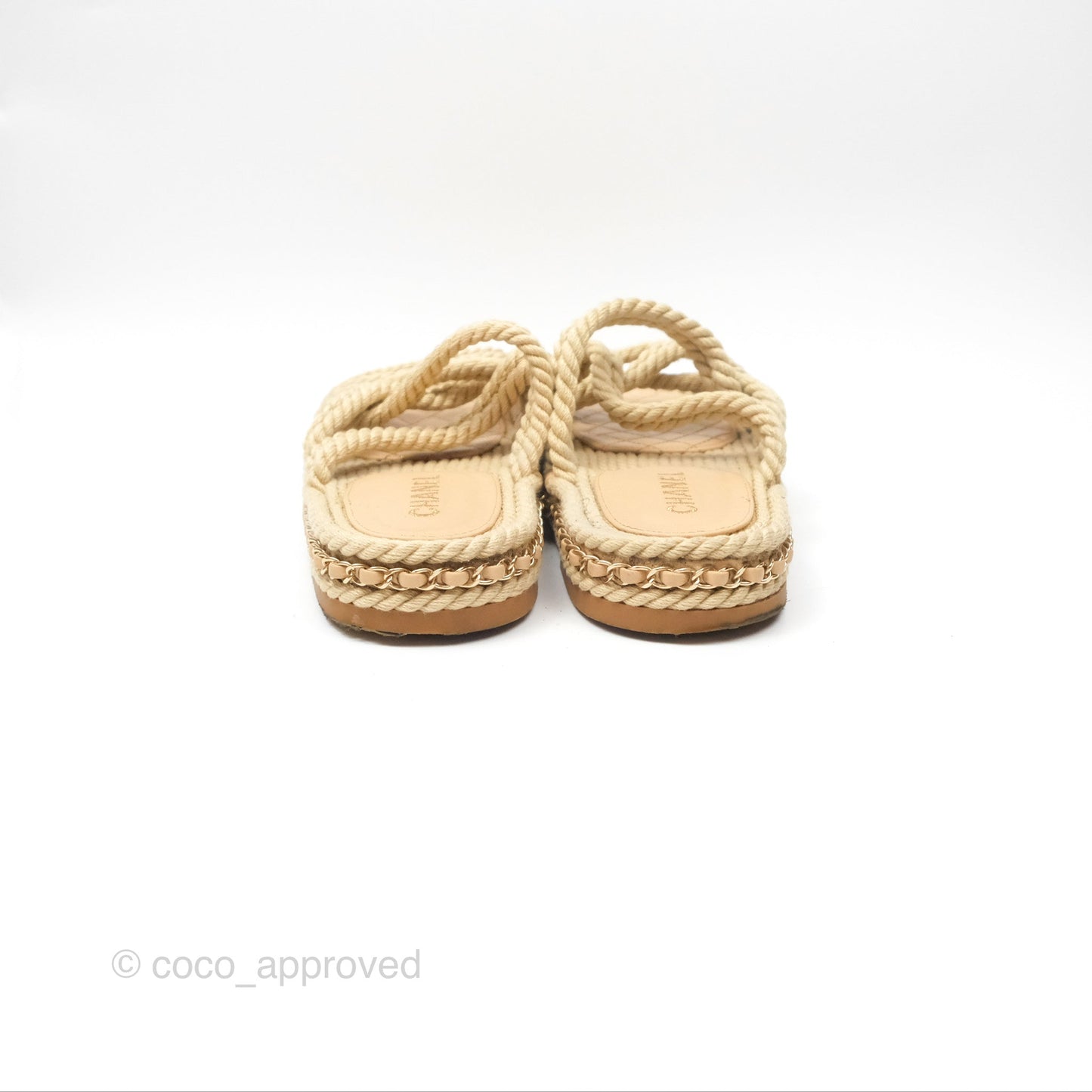 Chanel Cord Chain Slides Size 39