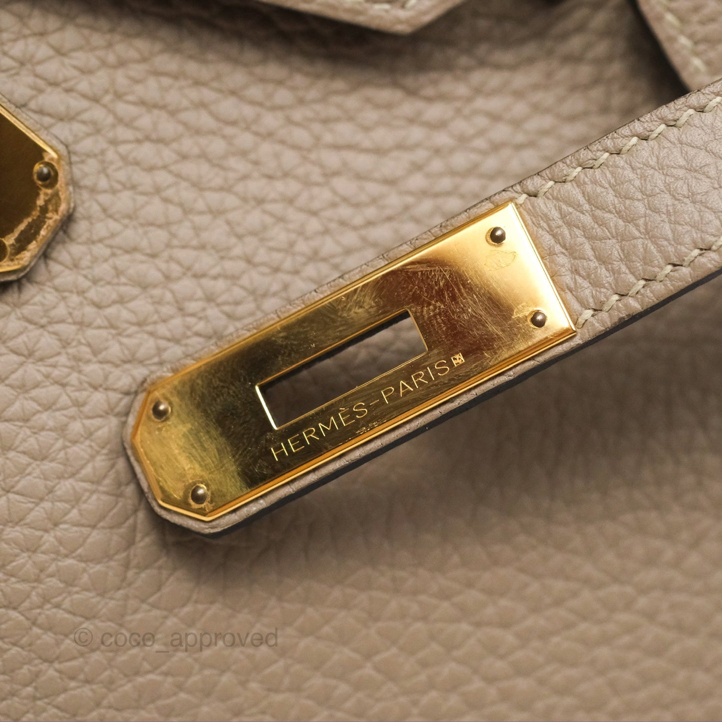Hermès Birkin 30 Retourne Gris Tourterelle Togo Gold Hardware