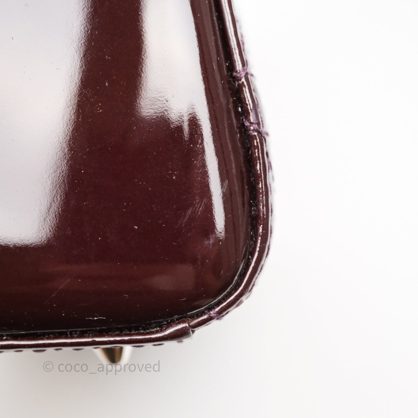 Christian Dior Medium Lady Dior Burgundy Patent Silver Hardware